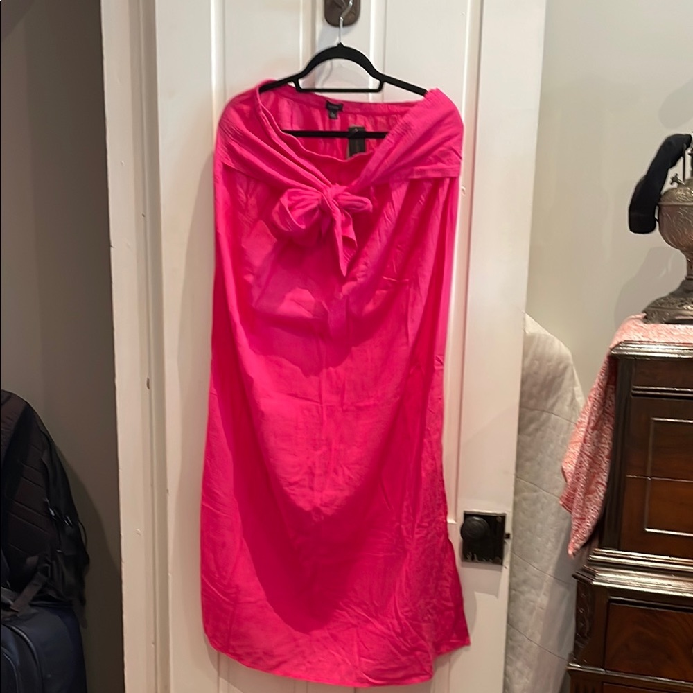 J. Crew Bright Pink Strapless Dress